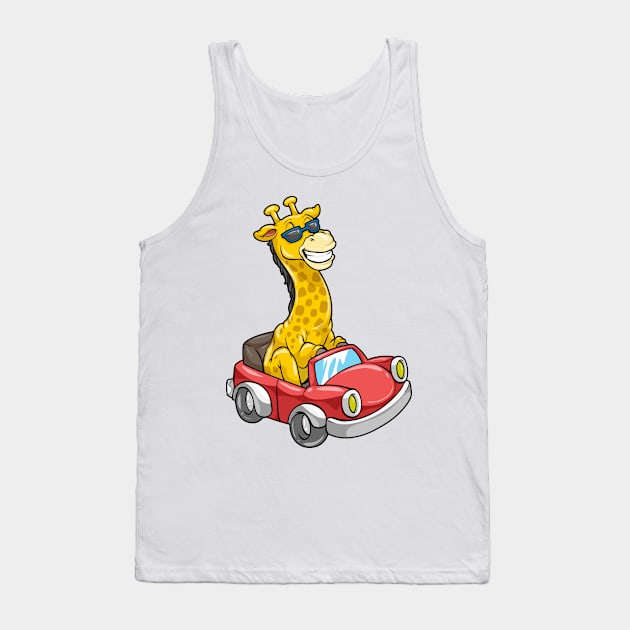 Giraffe with Sunglasses and Car Tank Top by Markus Schnabel